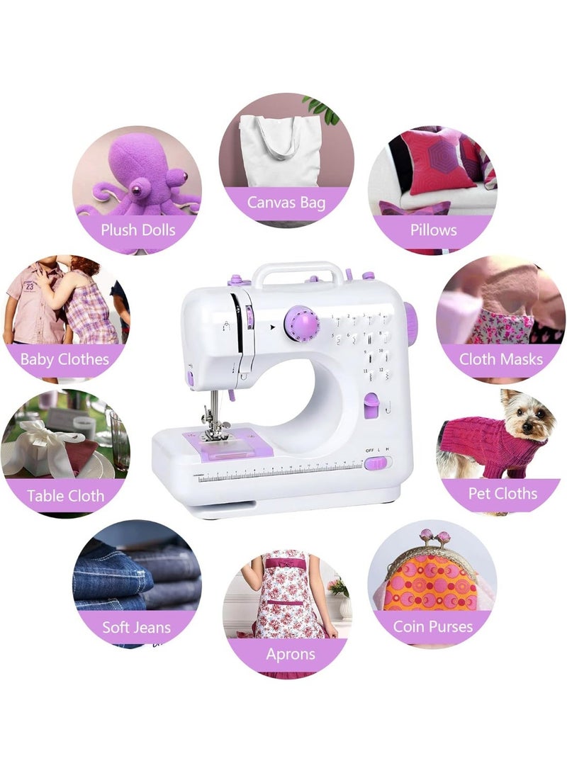 ماكينة خياطة صغيرة للمبتدئين والأطفال، ماكينة خياطة كهربائية، 12 غرز مدمجة، ماكينة خياطة محمولة لخياطة الملابس، الخياطة العلوية، زر الحفرة، اللون الأبيض - Image 5